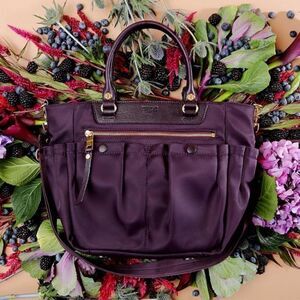 MZ Wallace small Mayfair Tote in Blackberry Bedford